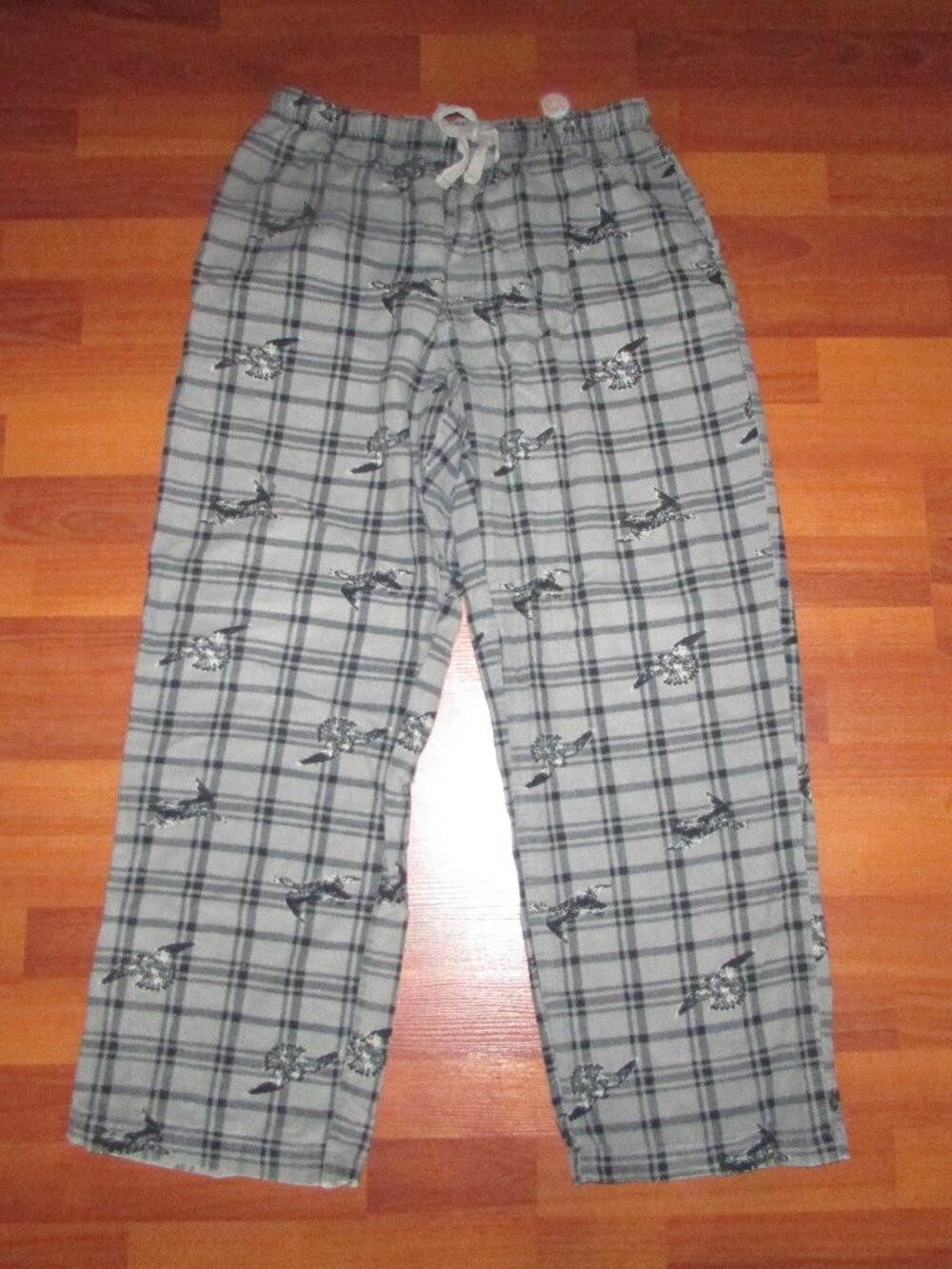 Grey Check with Birds Flannel Lounge Pants